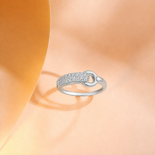 Picture of 925 Silver CZ Buckle Ring
