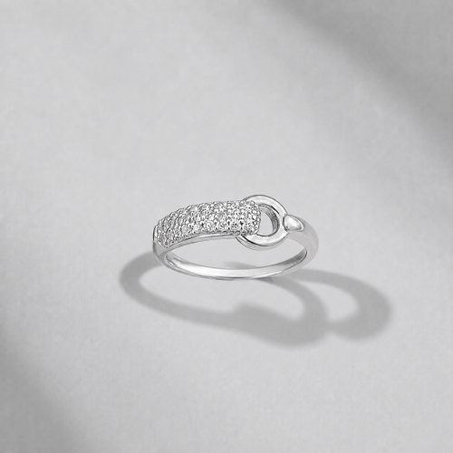 Picture of 925 Silver CZ Buckle Ring