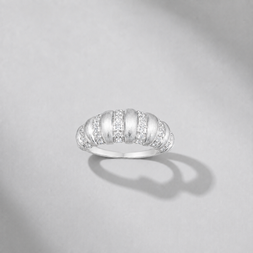 Picture of 925 Silver Textured CZ Band Ring