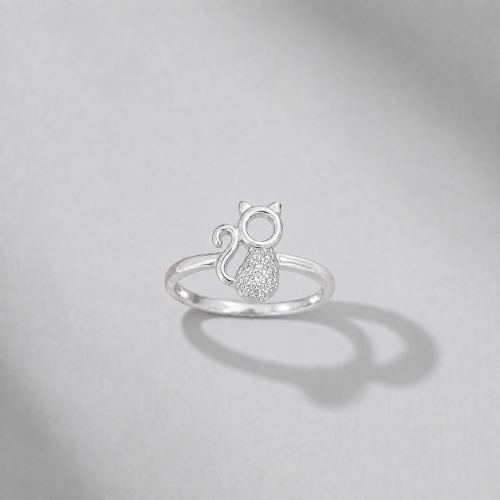 Picture of 925 Silver CZ Cat Ring