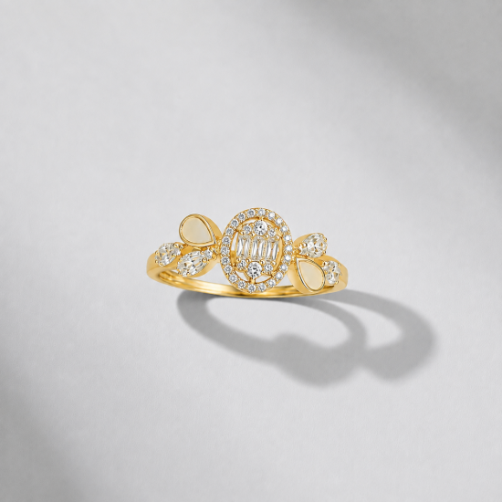Picture of 925 Silver Floral Halo CZ Ring