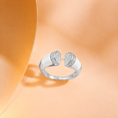 Picture of 925 Silver Open Heart CZ Ring