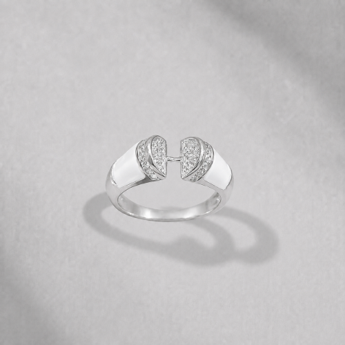 Picture of 925 Silver Open Heart CZ Ring