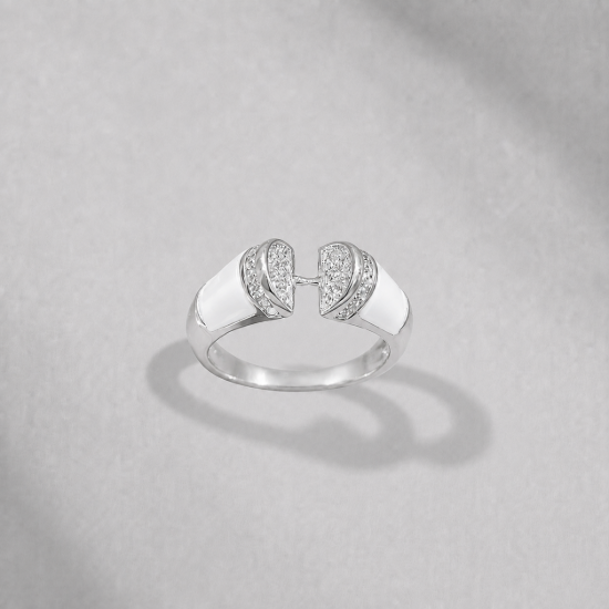 Picture of 925 Silver Open Heart CZ Ring