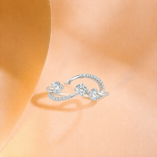 Picture of 925 Silver Triple Stone Open CZ Ring