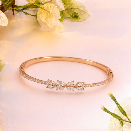 Picture of 925 Silver Floral CZ Bangle