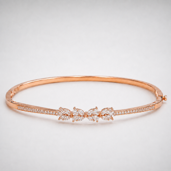 Picture of 925 Silver Floral CZ Bangle