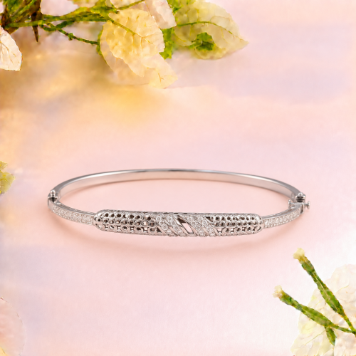 Picture of 925 Sterling Silver CZ Designer Bangle Bracelet