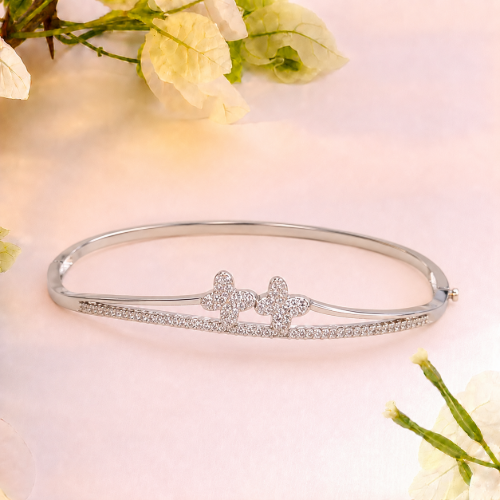 Picture of 925 Silver Butterfly CZ Bangle