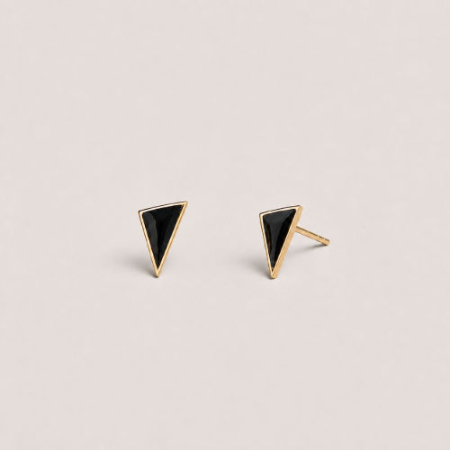 Picture of 925 Silver Black Triangle Studs