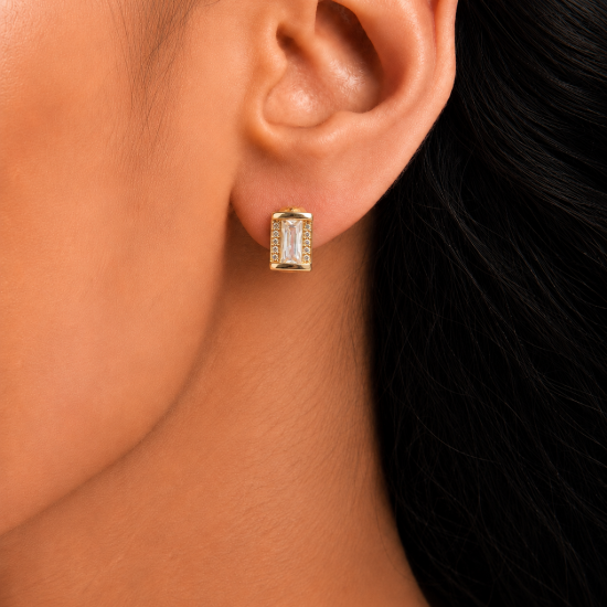 Picture of 925 Silver Baguette Stud Earrings