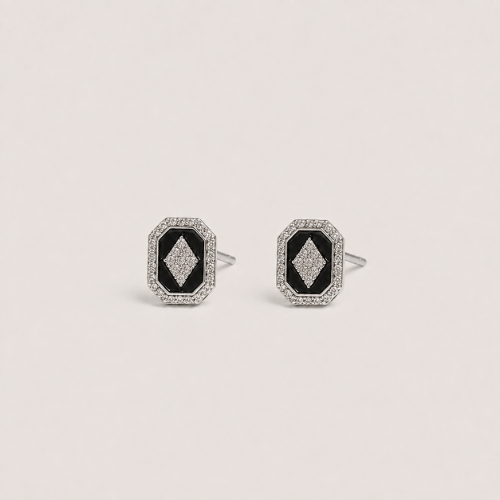 Picture of 925 Silver Black Onyx Studs