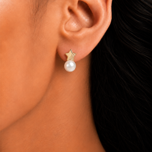 Picture of 925 Silver Star Pearl Studs