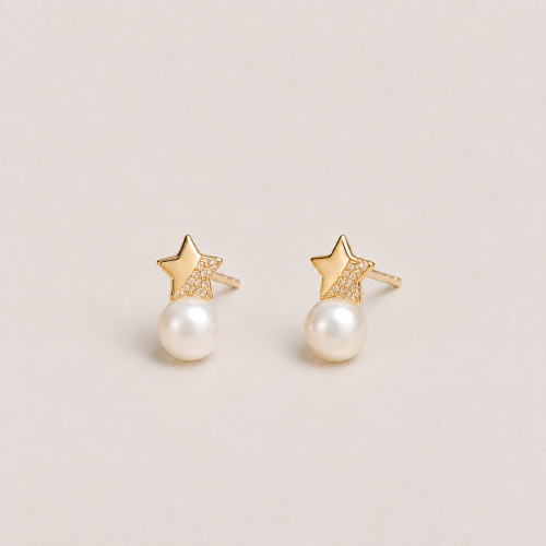 Picture of 925 Silver Star Pearl Studs