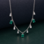 Picture of 925 Silver Emerald Drop Necklace
