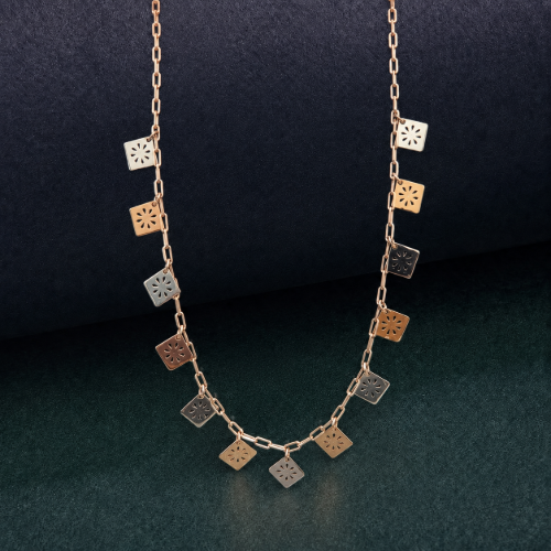 Picture of 925 Silver Geometric Charm Necklace
