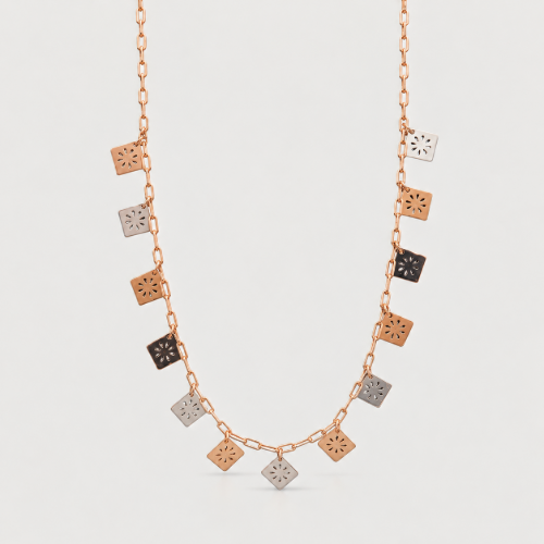 Picture of 925 Silver Geometric Charm Necklace