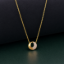 Picture of 925 Silver Gold Plated CZ Circle Pendant Necklace