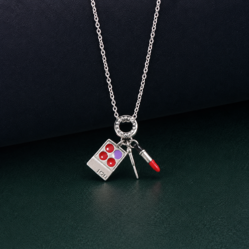 Picture of 925 Silver Makeup Charm Necklace