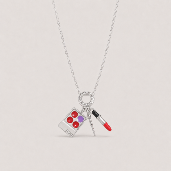 Picture of 925 Silver Makeup Charm Necklace
