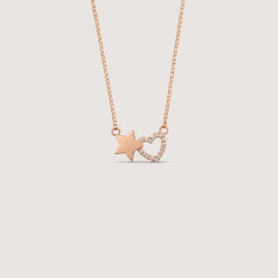 Picture of 925 Silver Star & Heart Necklace
