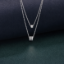 Picture of 925 Sterling Silver Double Circle CZ Layered Pendant Necklace