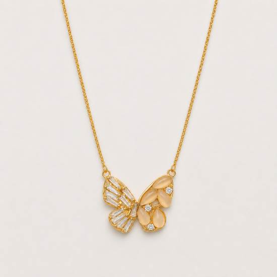 Picture of 925 Sterling Silver Gold Butterfly Pendant