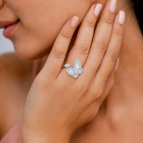 Picture of 925 Silver CZ Butterfly Ring