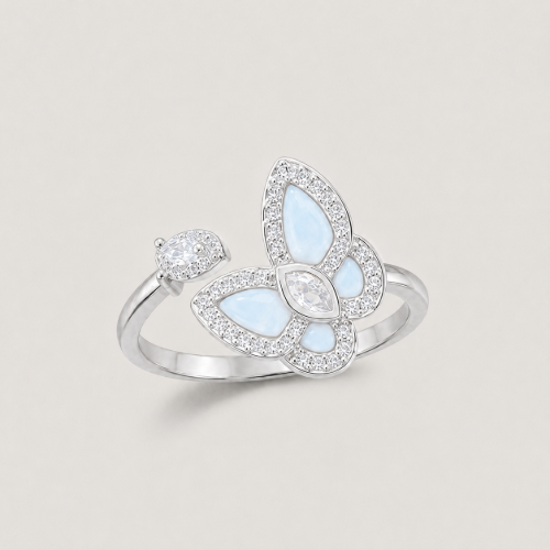 Picture of 925 Silver CZ Butterfly Ring