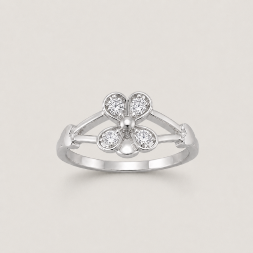 Picture of 925 Silver CZ Flower Ring