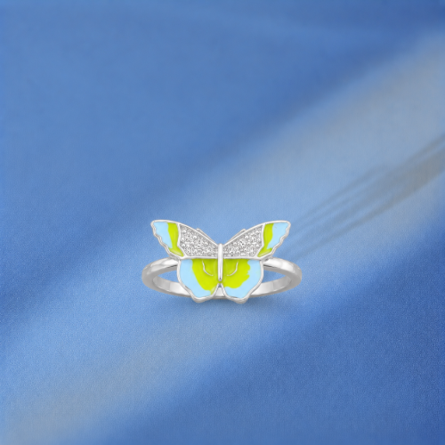 Picture of 925 Silver Enamel Butterfly Ring