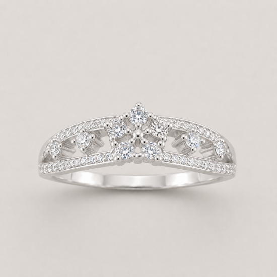 Picture of 925 Silver Floral CZ Ring