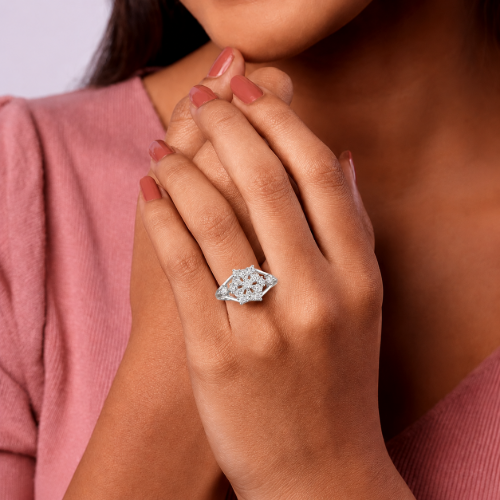 Picture of 925 Silver Floral CZ Ring