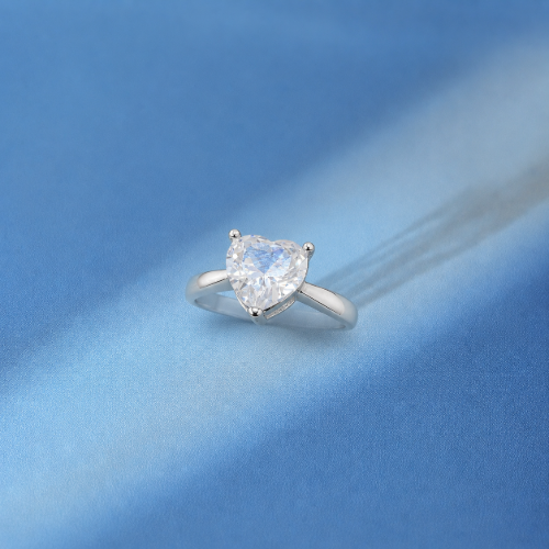 Picture of 925 Silver Heart Solitaire Ring