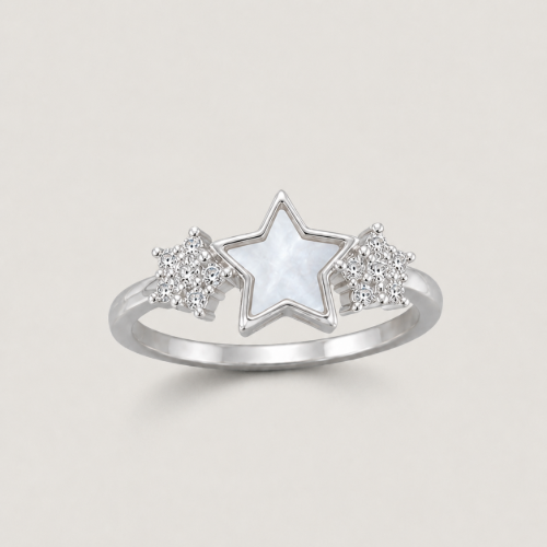 Picture of 925 Silver Mother of Pearl Star Ring
