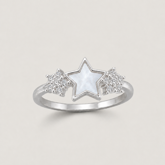 Picture of 925 Silver Mother of Pearl Star Ring