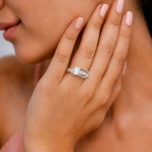 Picture of 925 Silver Opal Buckle Ring
