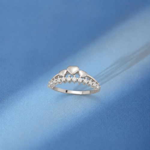 Picture of 925 Silver Triple Heart CZ Ring