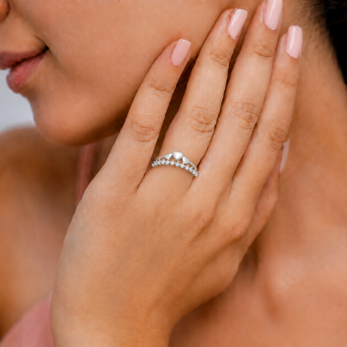 Picture of 925 Silver Triple Heart CZ Ring