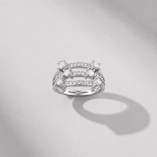Picture of 925 Silver Triple Row CZ Ring