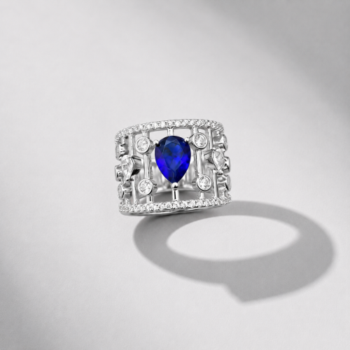 Picture of 925 Sterling Silver Blue Sapphire CZ Ring