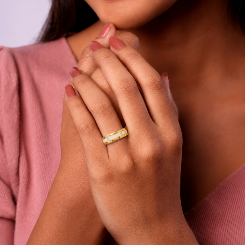 Picture of 925 Sterling Silver White Ceramic Band Ring