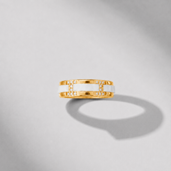 Picture of 925 Sterling Silver White Ceramic Band Ring