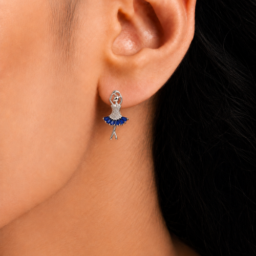 Picture of 925 Silver Ballerina Stud Earrings