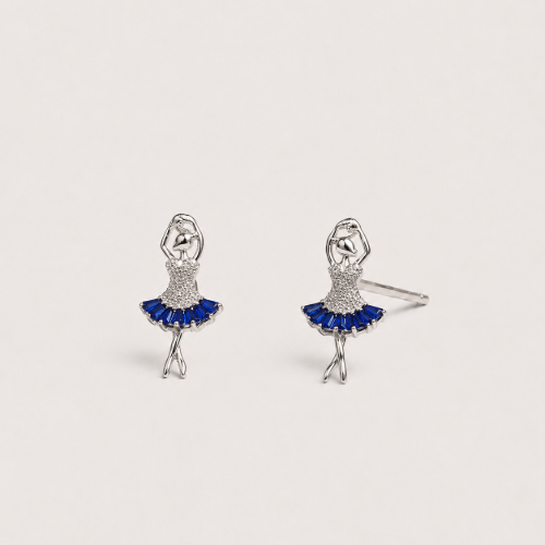 Picture of 925 Silver Ballerina Stud Earrings