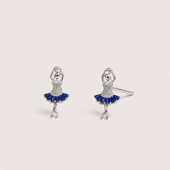 Picture of 925 Silver Ballerina Stud Earrings