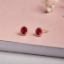 Picture of 925 Silver Ruby Halo Stud Earrings