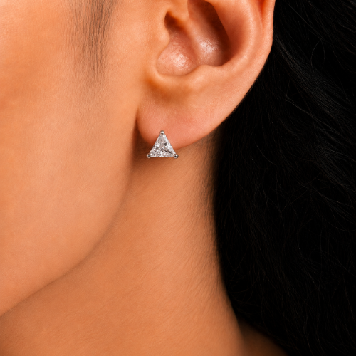 Picture of 925 Silver Triangle CZ Stud Earrings