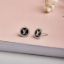 Picture of Black Enamel Round Stud Earrings