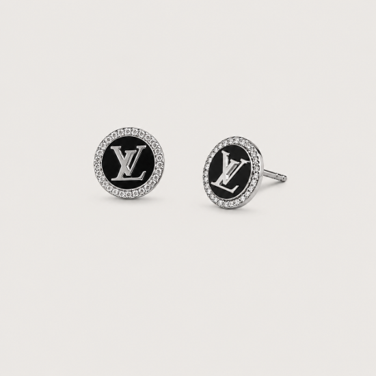 Picture of Black Enamel Round Stud Earrings